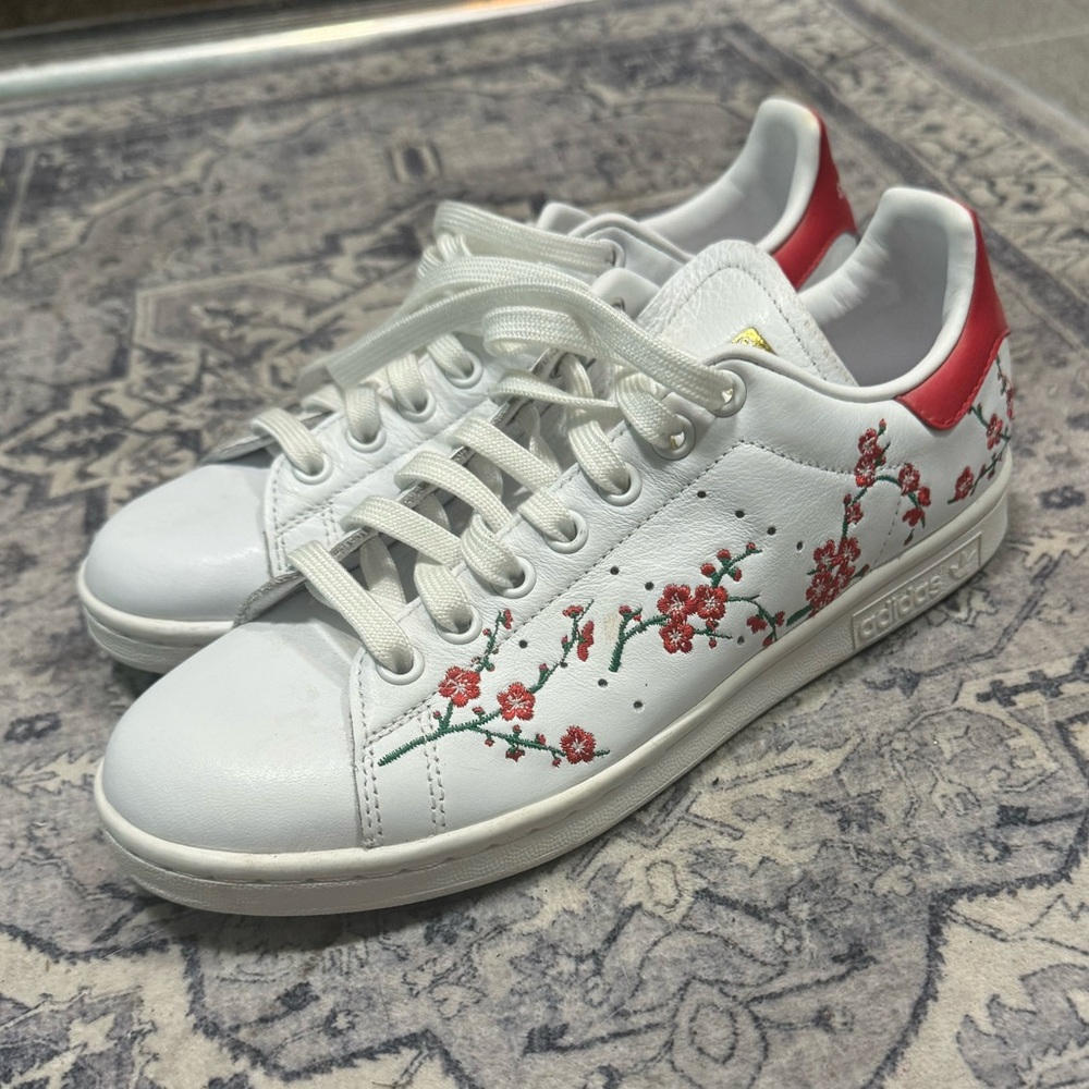Adidas Cherry Blossom Sakura Stan Smith Sneakers 6.5 - Picture 11 of 14